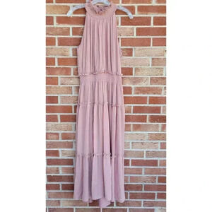 Taylor Dress Women's Size 12 Mauve Tired Maxi Formal Dress Mock Halter